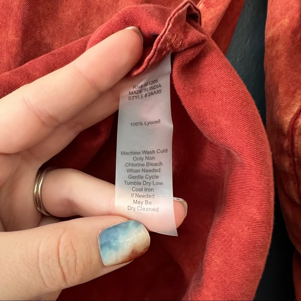 Soft Surroundings Orange Rust Button Up Heavenly … - image 7